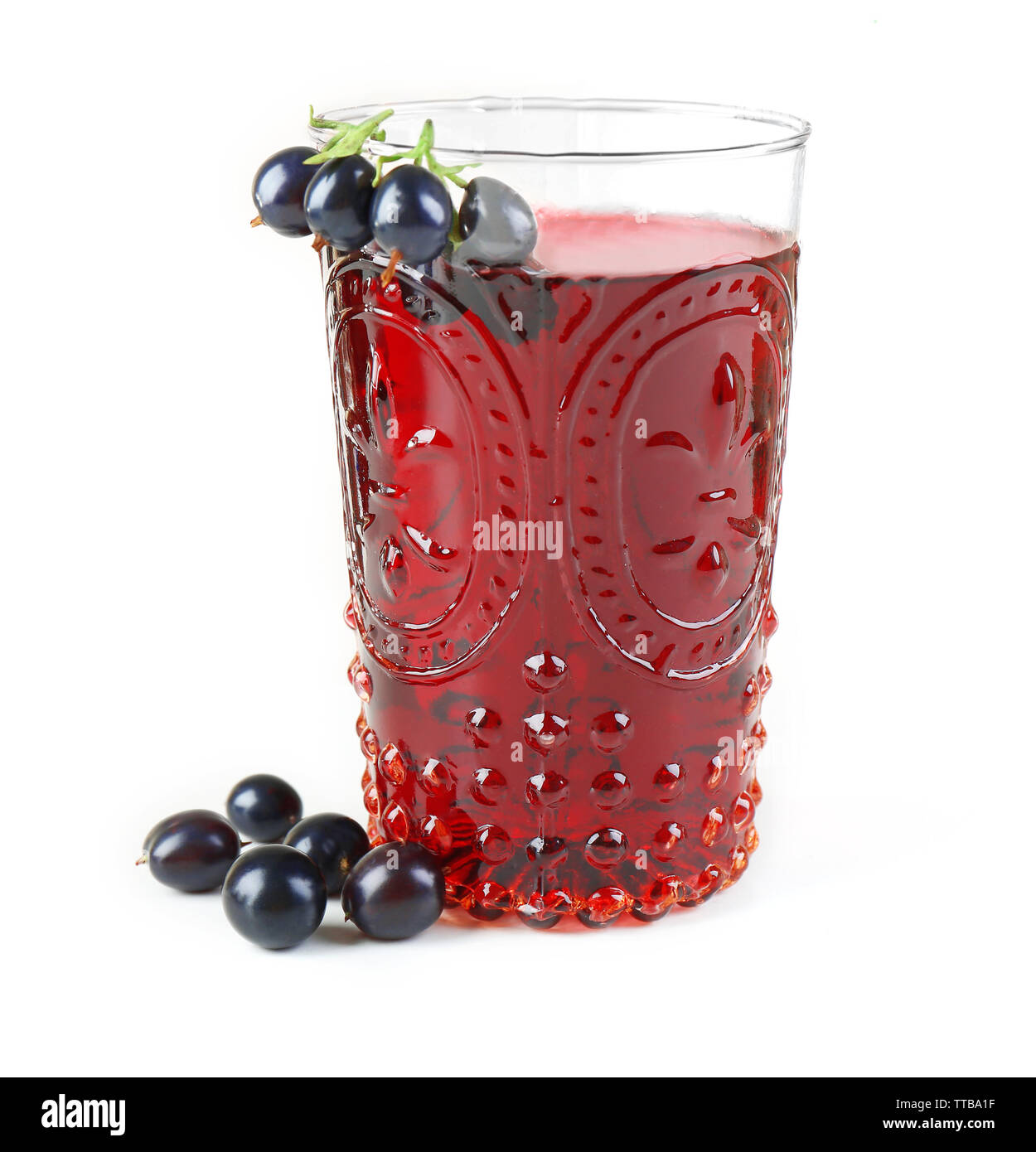 Glass of fresh blackcurrant juice isolated on white Stock Photo Alamy
