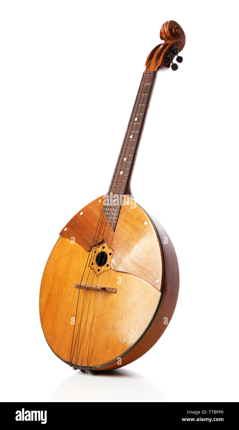 Folk musical instrument domra isolated on white Stock Photo - Alamy