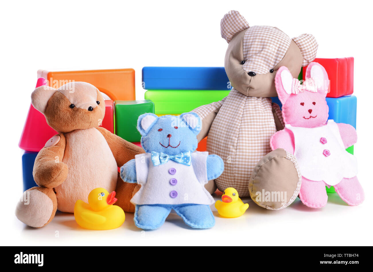 Pile of toys isolated on white Stock Photo - Alamy