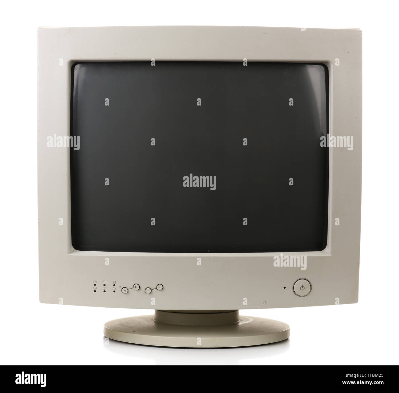 Old computer monitor isolated on white Stock Photo - Alamy