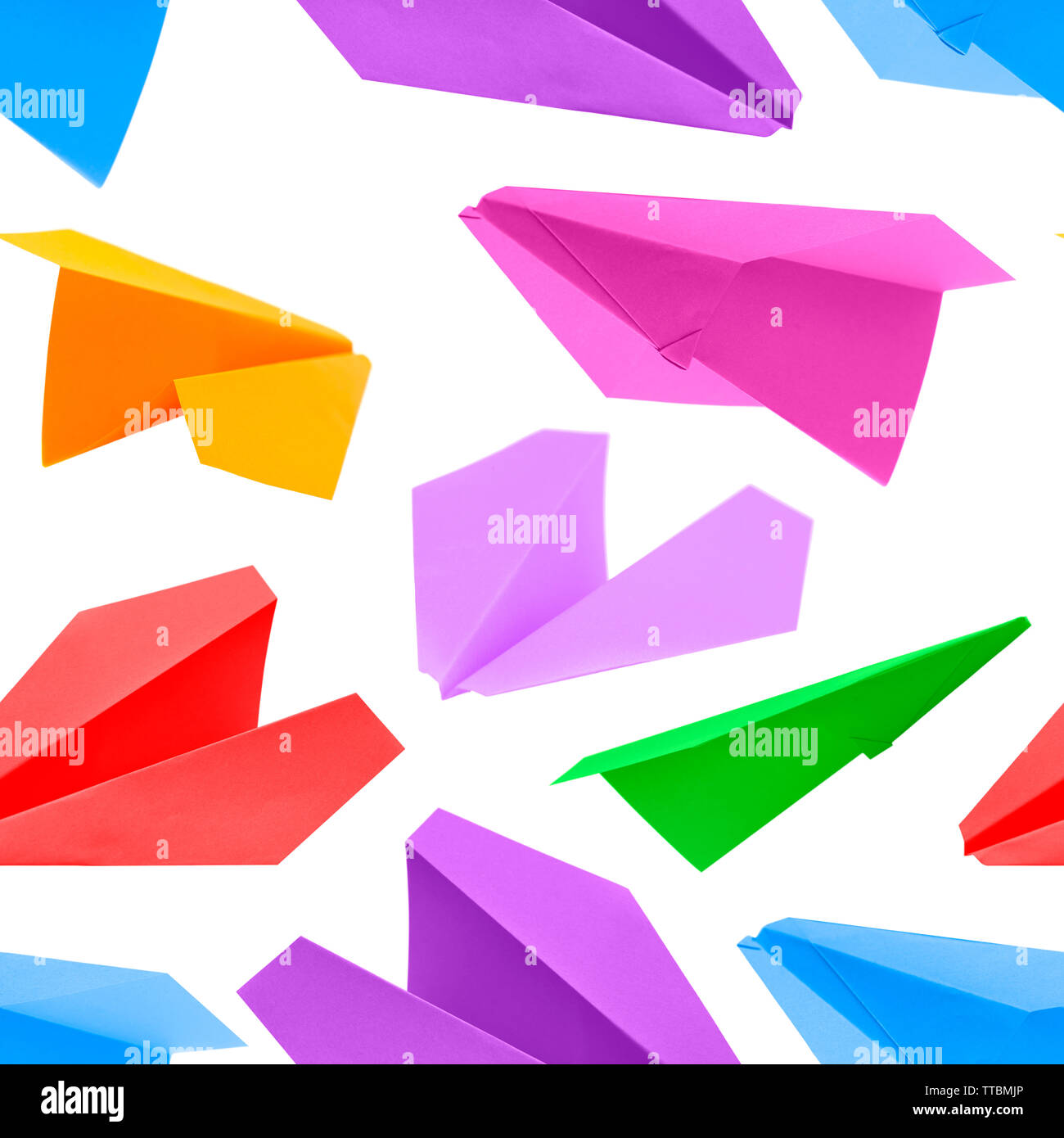 paper plane made of color paper background seamless repeatable Stock Photo