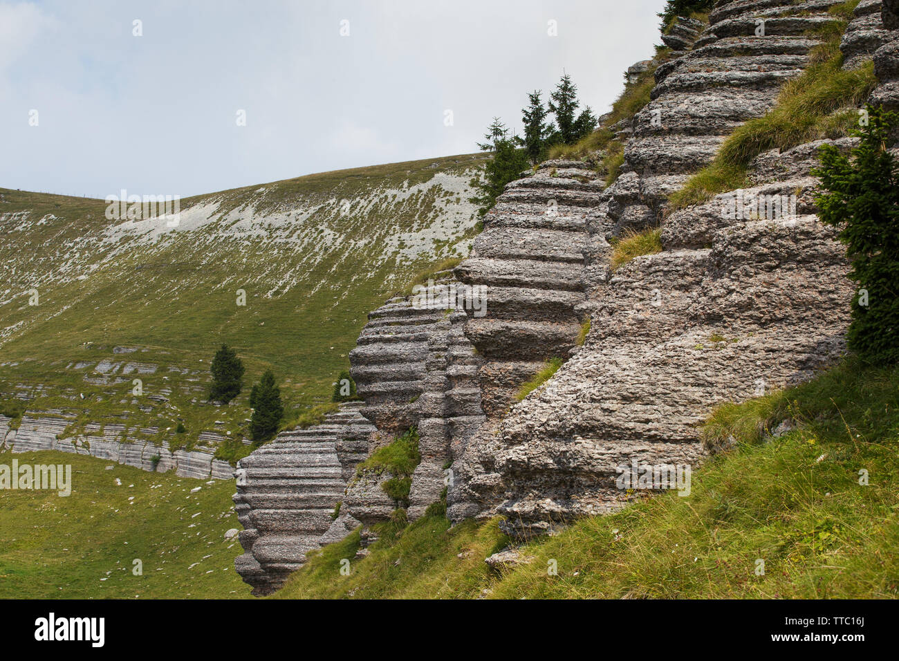 "Città di Roccia", geological features. Asiago mountain plateau.