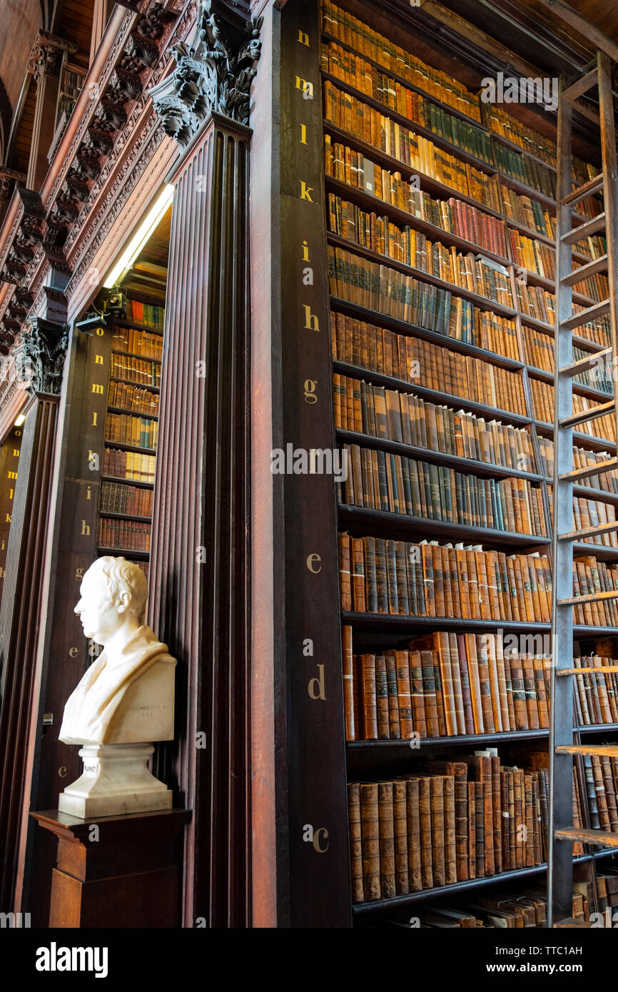 Amazing library, The Long Room, Trinity College, Dublin Stock Photo