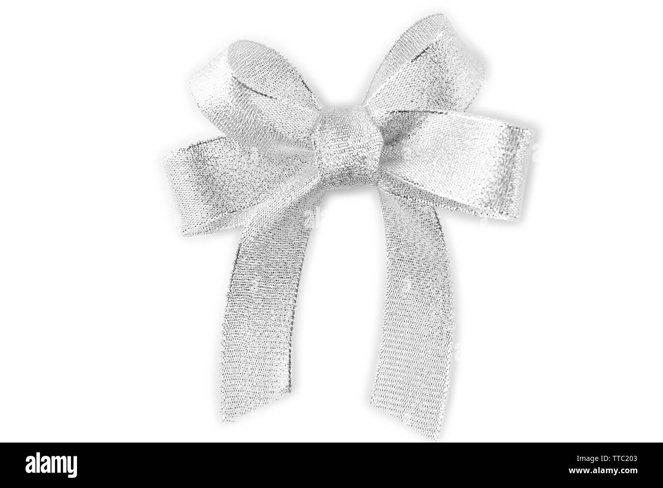 Satin ribbon bow isolated on white Stock Photo - Alamy