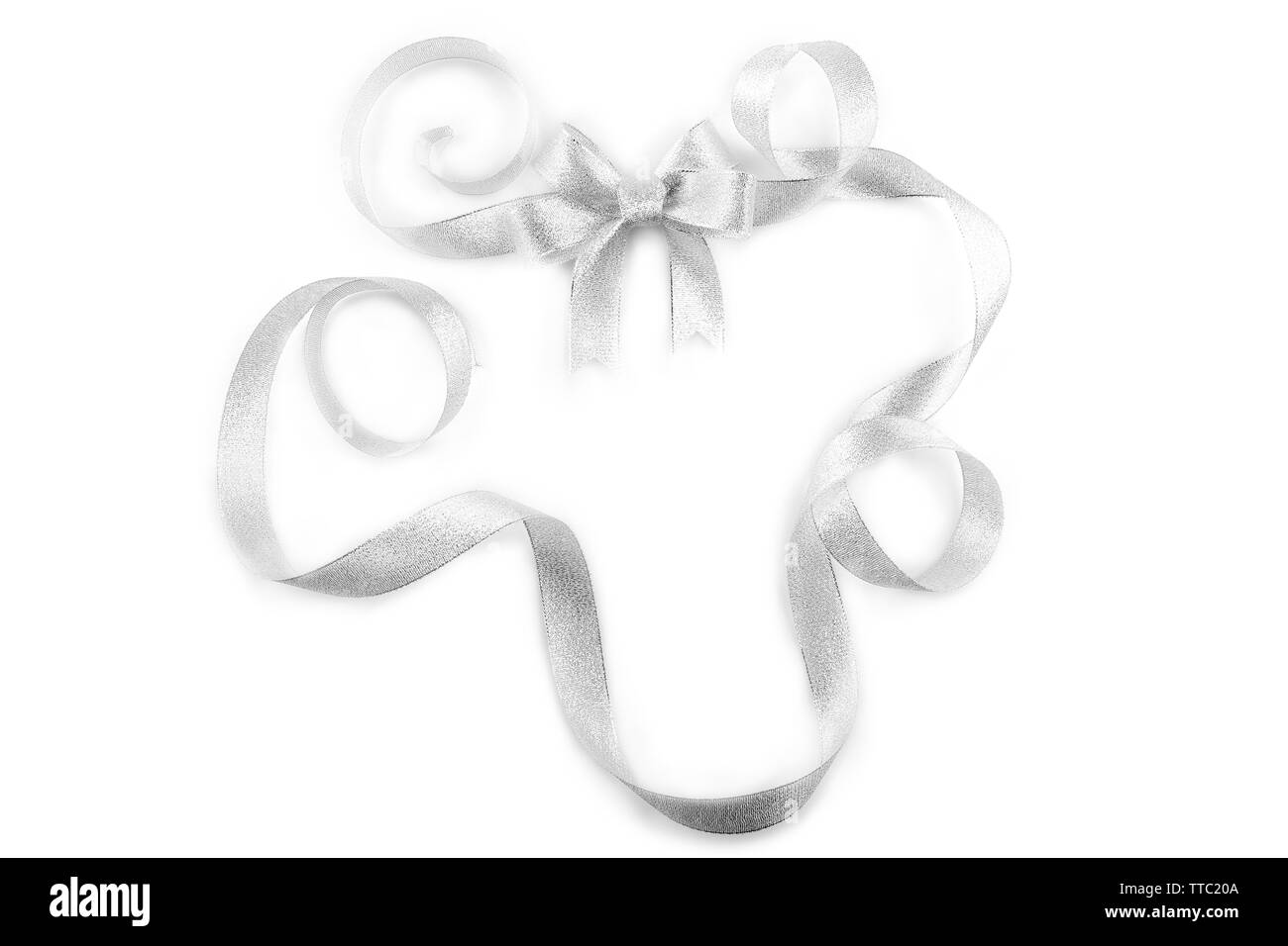 Satin ribbon bow isolated on white Stock Photo - Alamy
