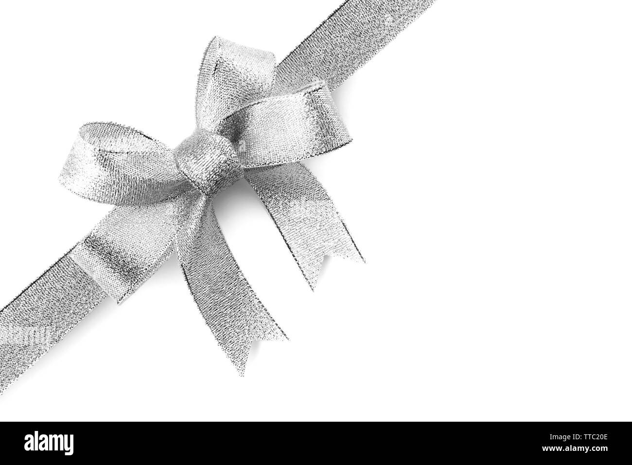 Satin ribbon bow isolated on white Stock Photo - Alamy