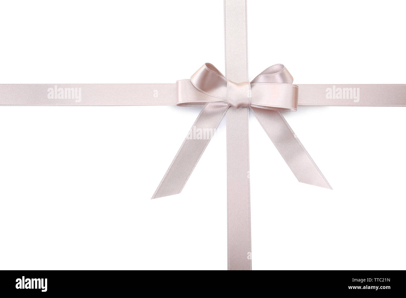 Satin ribbon bow isolated on white Stock Photo - Alamy