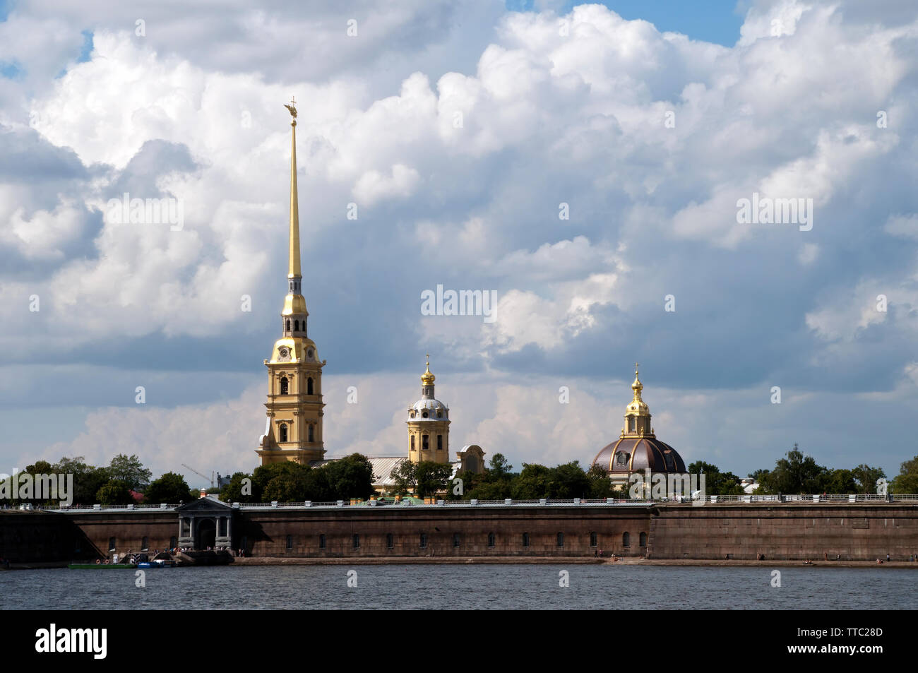 St Petersburg Russia,  Peter and Paul Fortress burial place of Romanov family from the Neva river Stock Photo