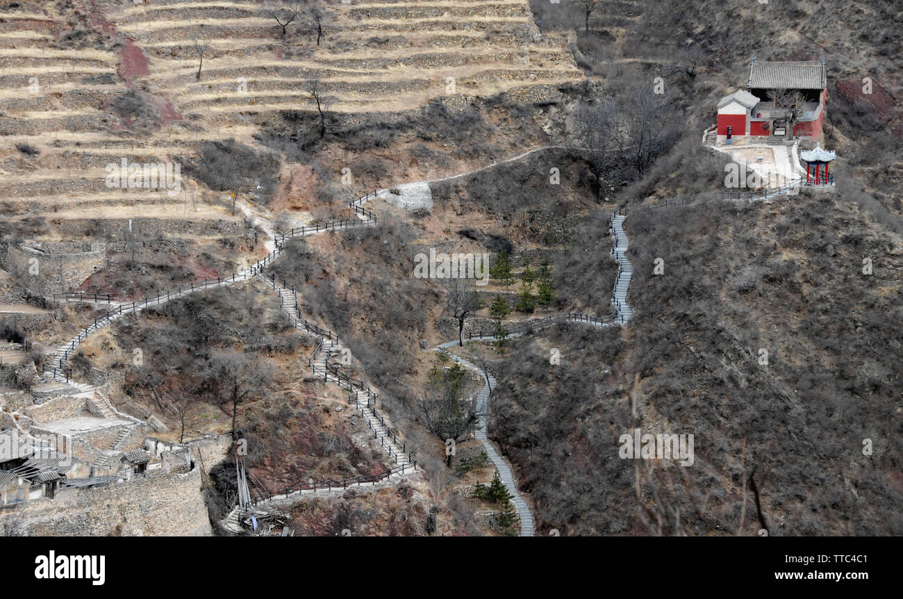 Temple of Guan Yu in Cuandixia (Chuandixia) an ancient town/village near Beijing, China. Cuandixia (Chuandixia) has Ming and Qing Dynasty architecture Stock Photo