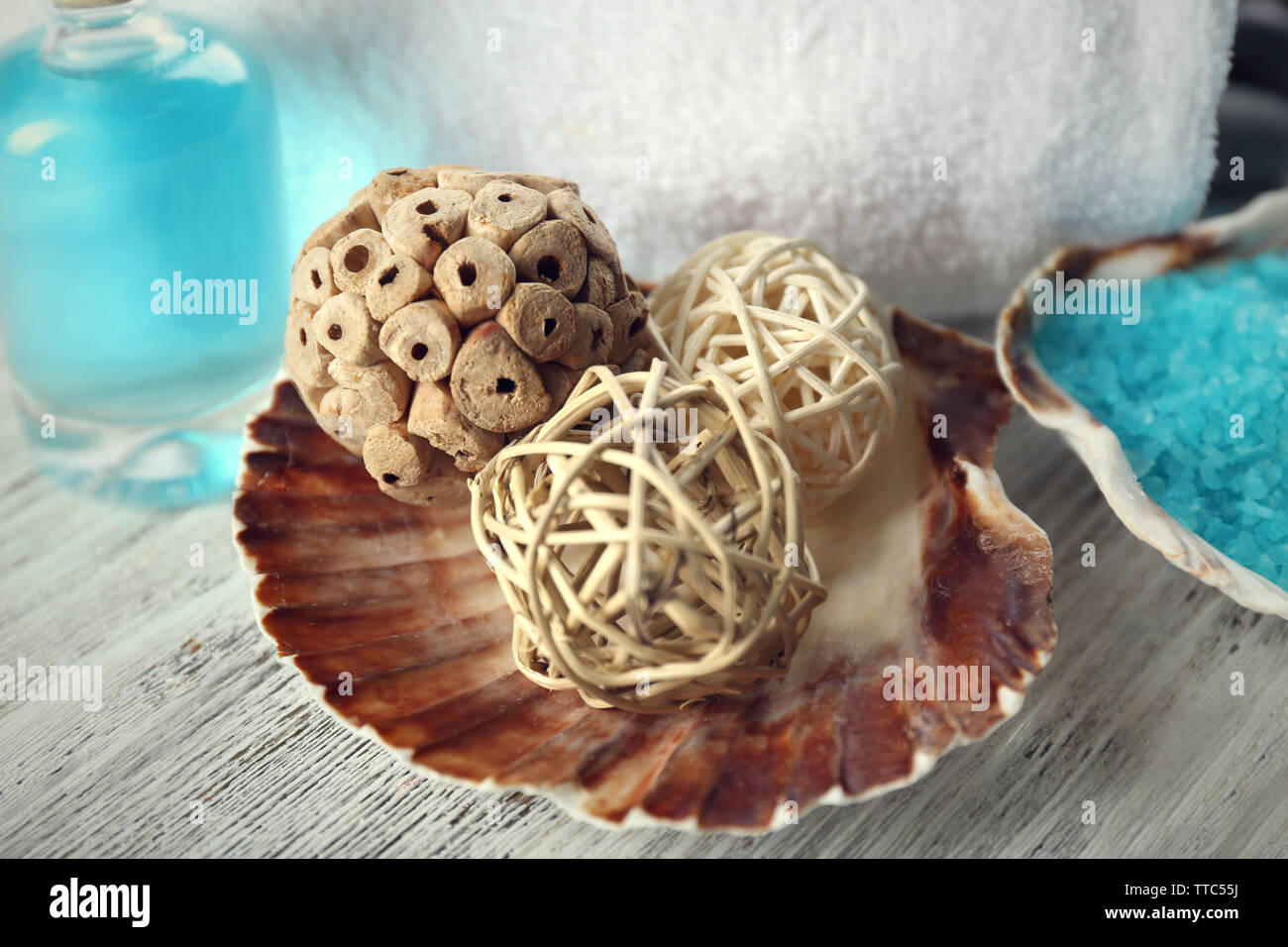 Wood Texture Spa Raffle Spa composition on decorated wooden background Stock Photo - Alamy