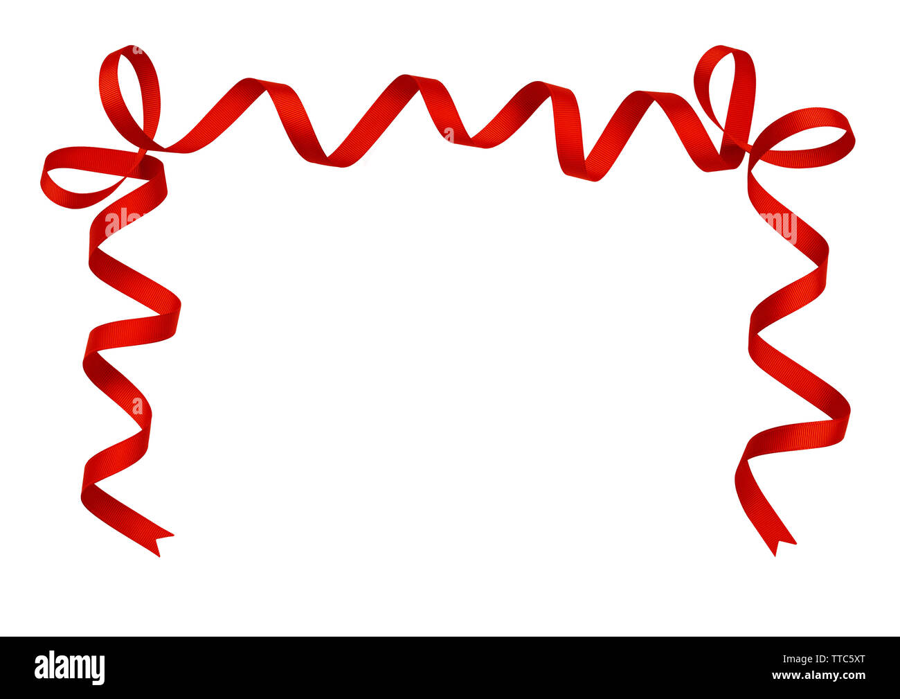 Red silk ribbon arrangement isolated on white Stock Photo - Alamy