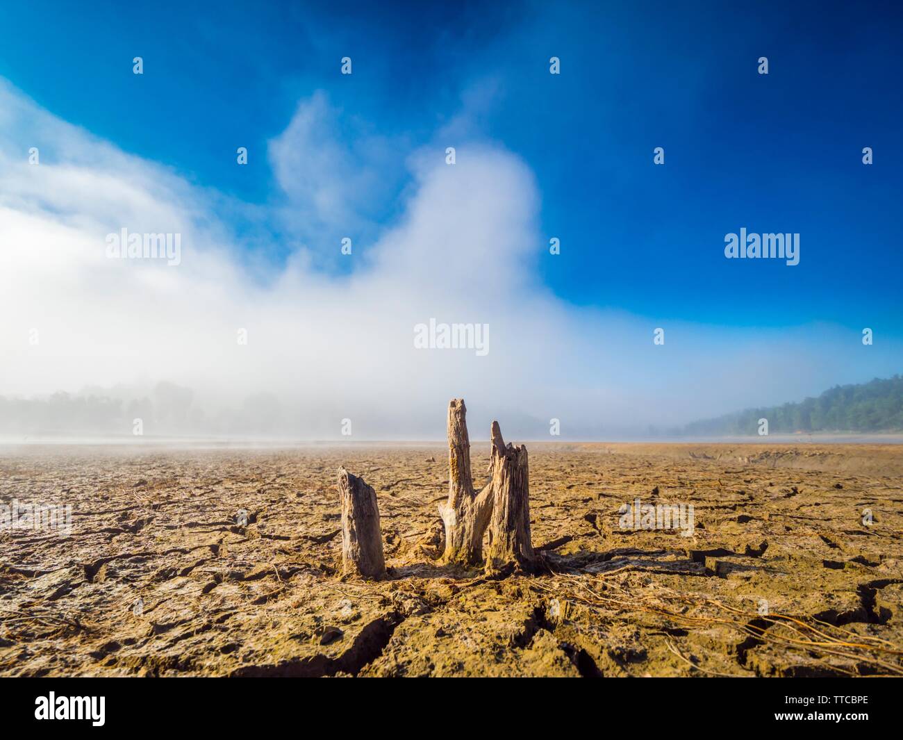 Dried lake-bed Bajer in Fuzine Croatia Spring 2019 Stock Photo