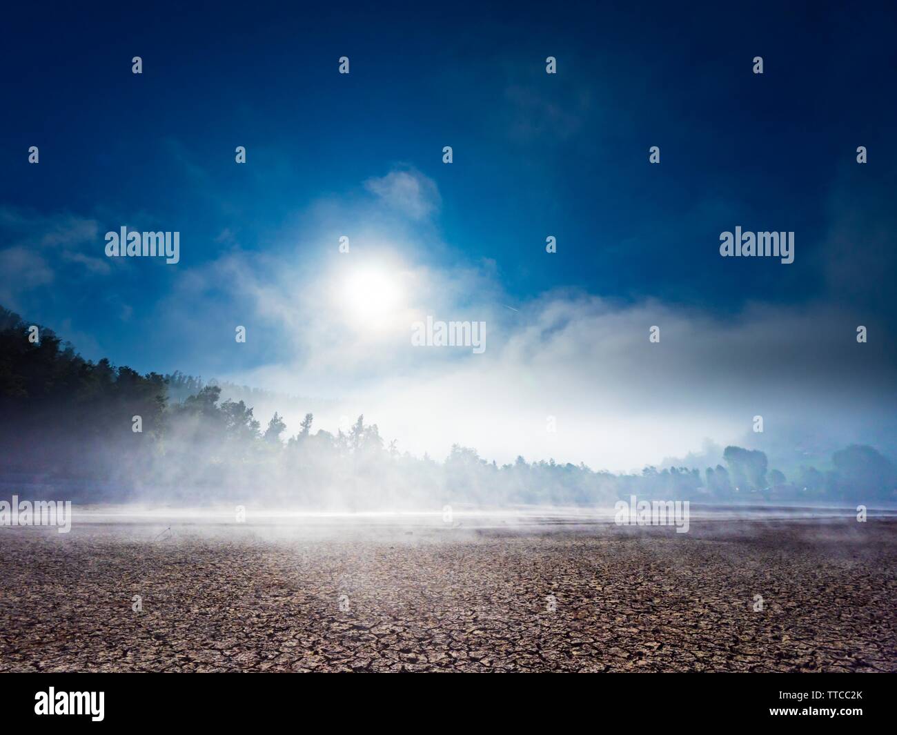 Dried lake-bed Bajer in Fuzine Croatia Spring 2019 Stock Photo