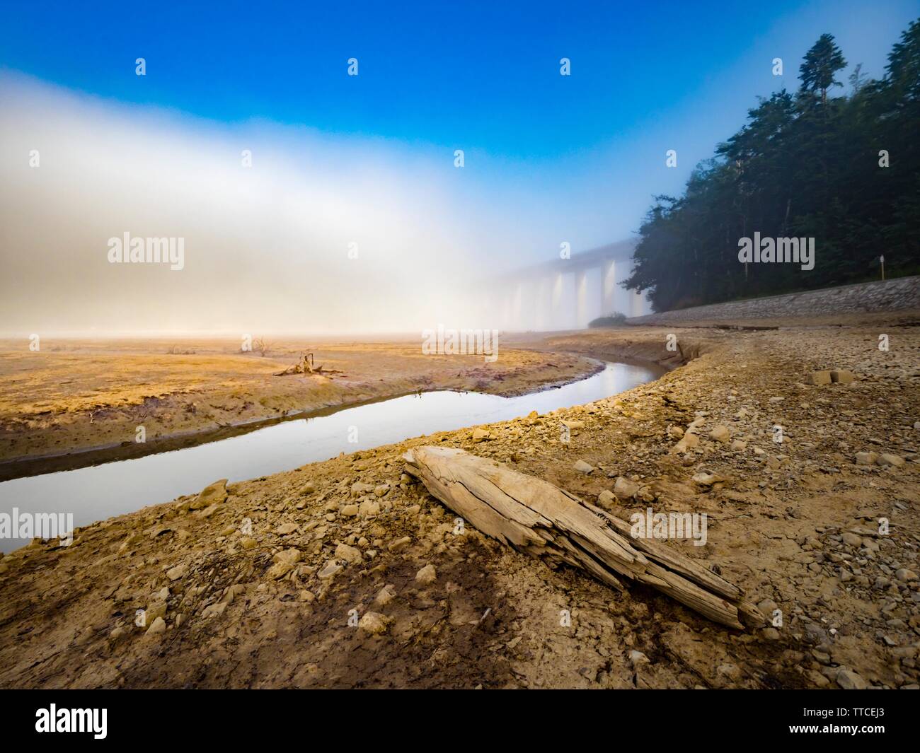 Dried lake-bed Bajer in Fuzine Croatia Spring 2019 Stock Photo