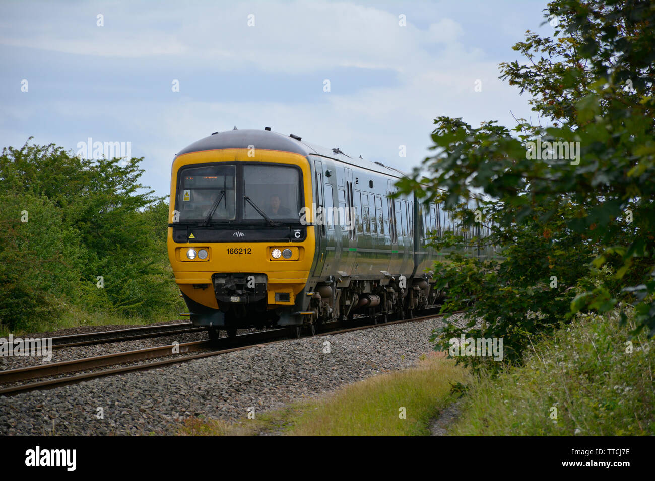 GWR Class 166 Train at Speed on the Great Western Railway Main Line at