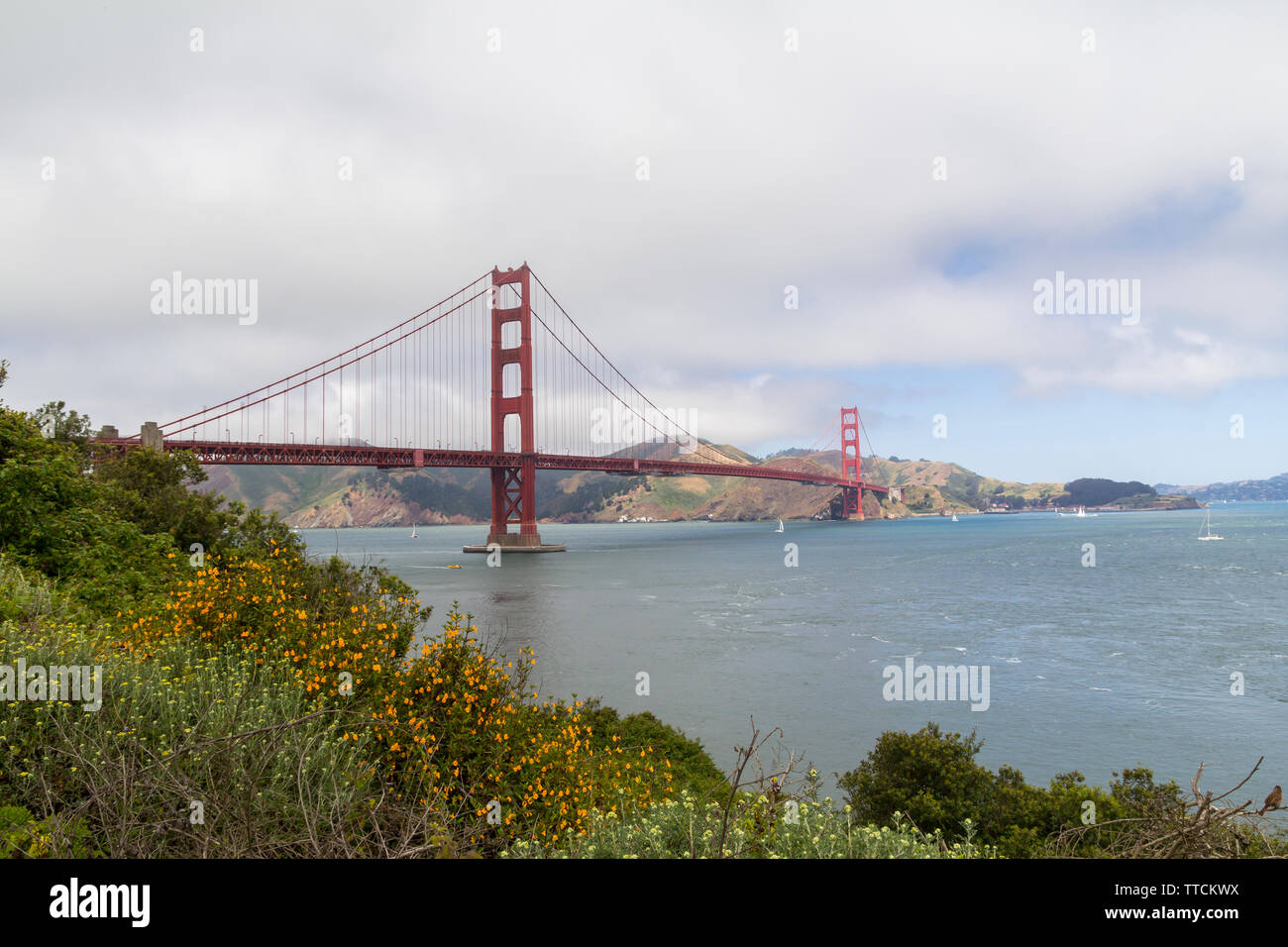 The Golden Gate bridge in San Francisco bay, United States Stock Photo