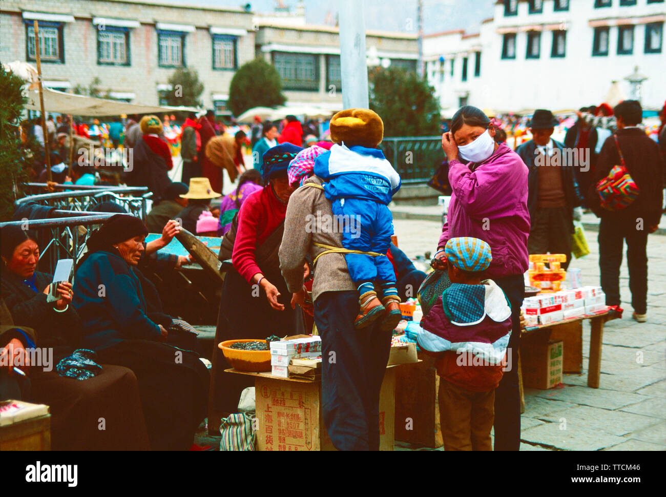 Tibetans at the market in Jokhang Square,Lhasa,Tibet Stock Photo Alamy