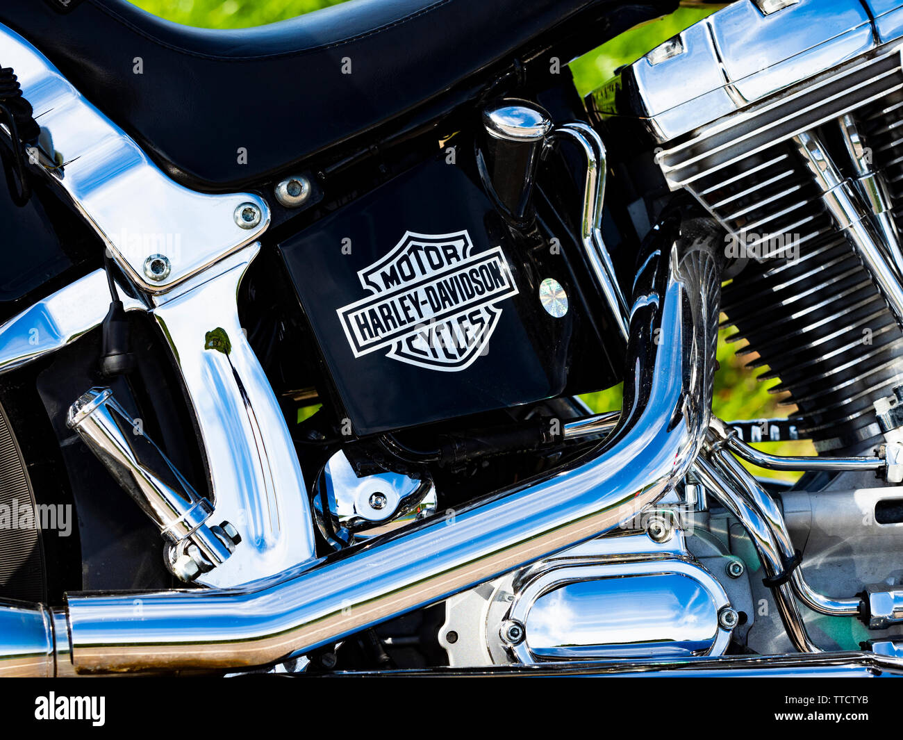 Harley Davidson Motorbike Engine Stock Photo