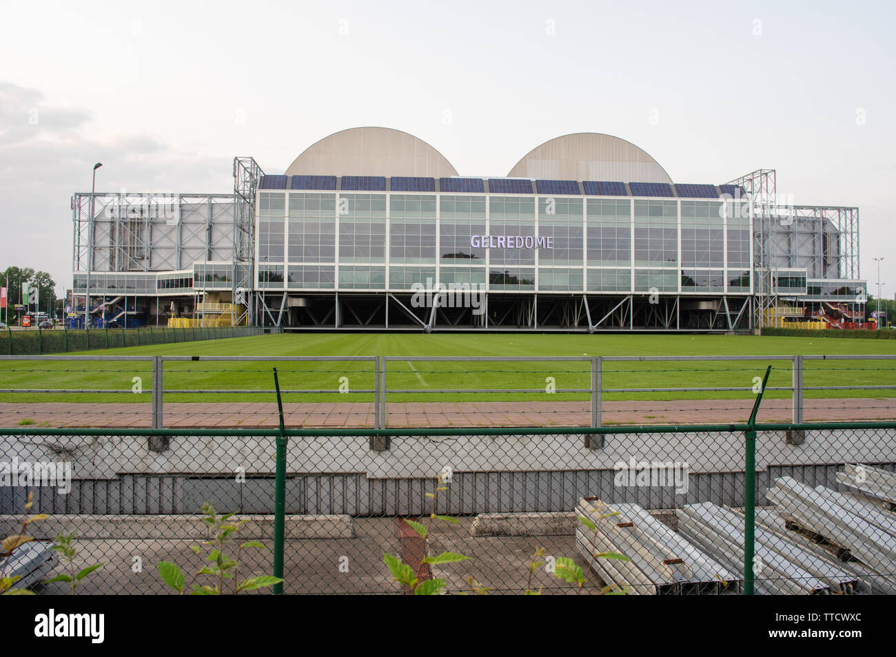 Arnhem, Netherlands - June 3, 2019: The back of Gelredome. Gelredome is a football stadium in the city of Arnhem Stock Photo
