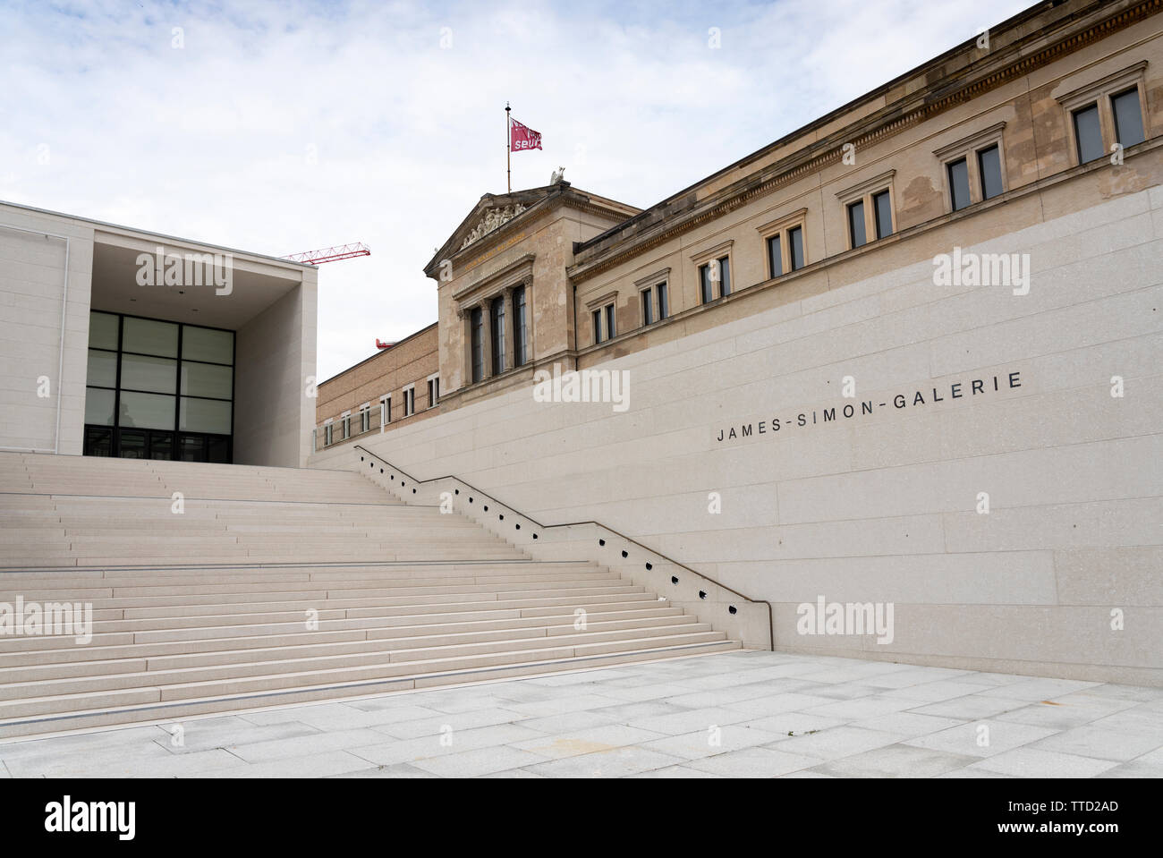 View of new James Simon Galerie at Museumsinsel in Berlin, Germany. The building will house centralised ticketing and visitor centre for the museum Stock Photo