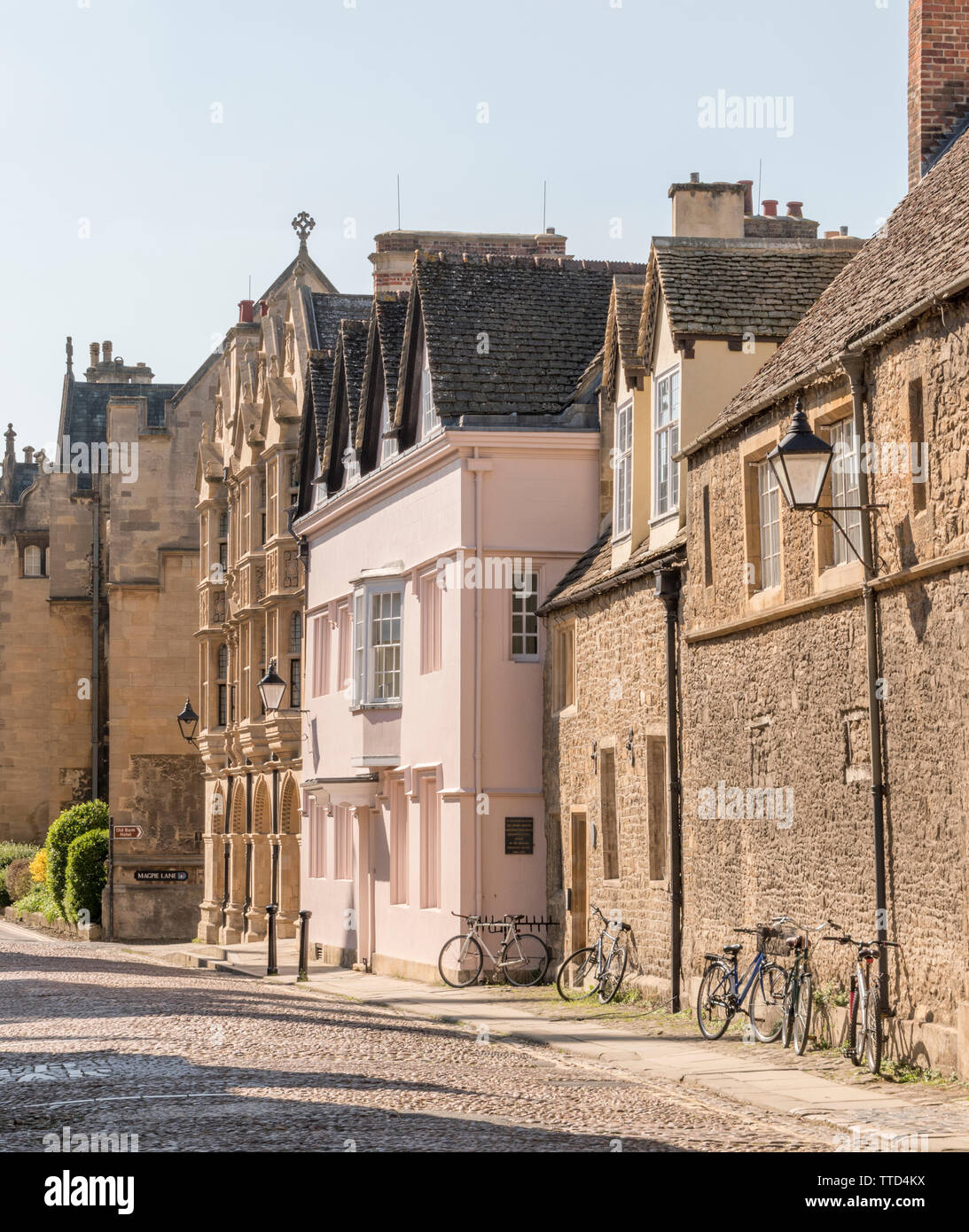 Attractive houses on Merton Street, Oxford, UK Stock Photo Alamy