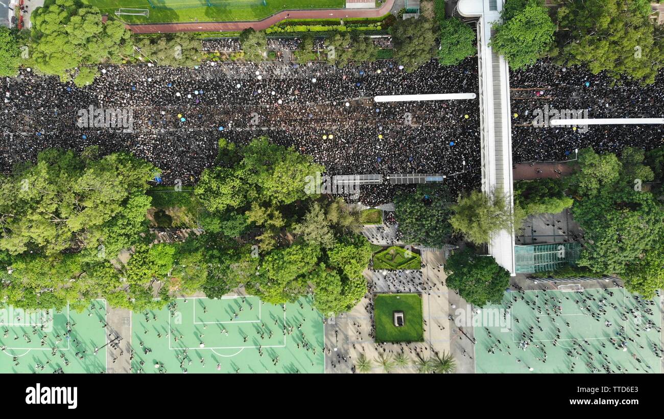 2 million protesters stand out to oppose a controversial extradition bill which may include china. since June 9, hong kong people keep protest to agai Stock Photo