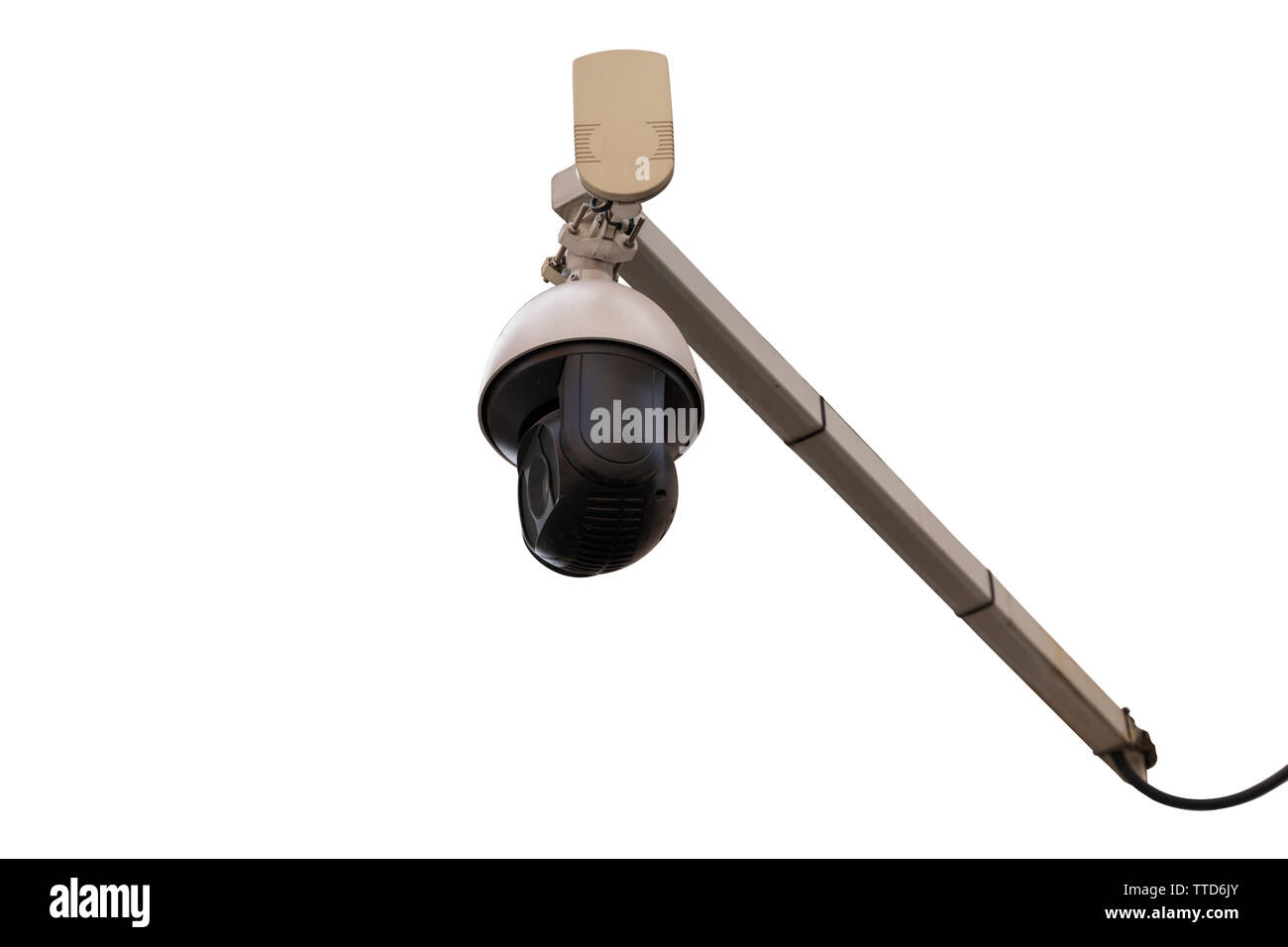 Street security camera isolated on white Stock Photo