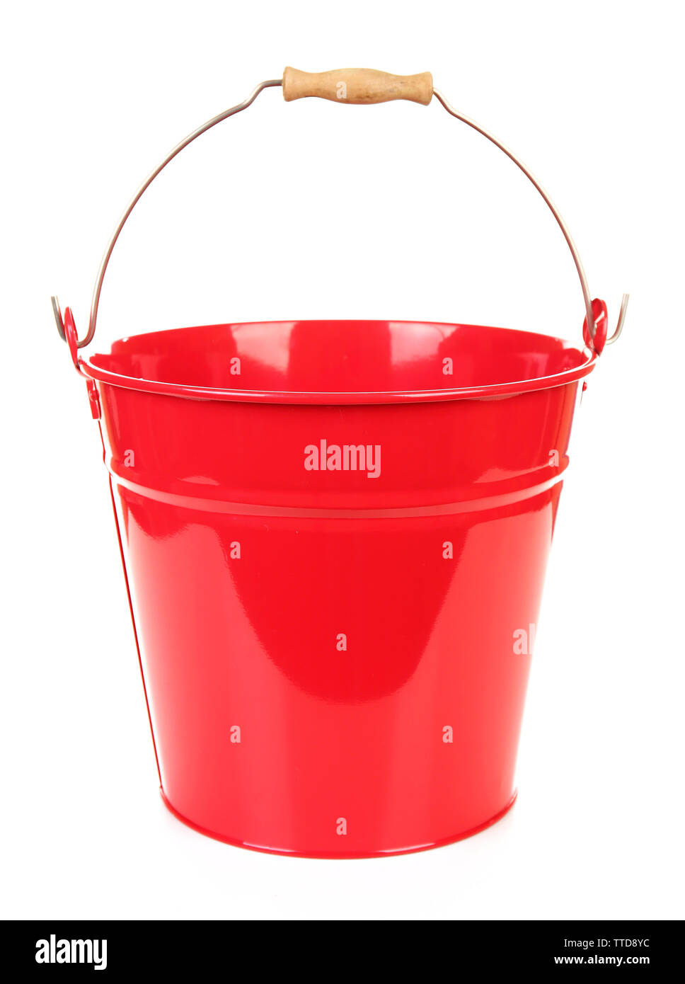 Red bucket isolated on white Stock Photo Alamy