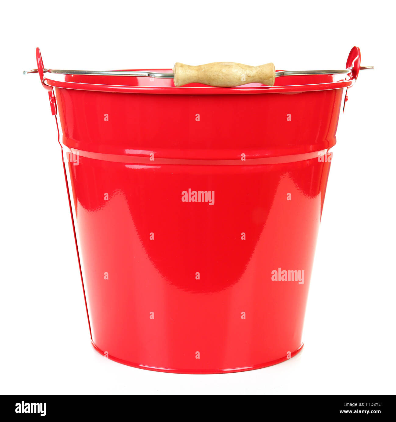 Red bucket isolated on white Stock Photo Alamy