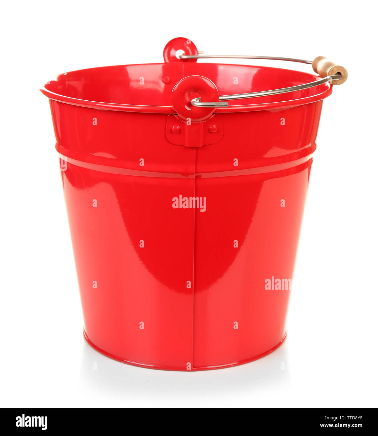 Red bucket isolated on white Stock Photo Alamy