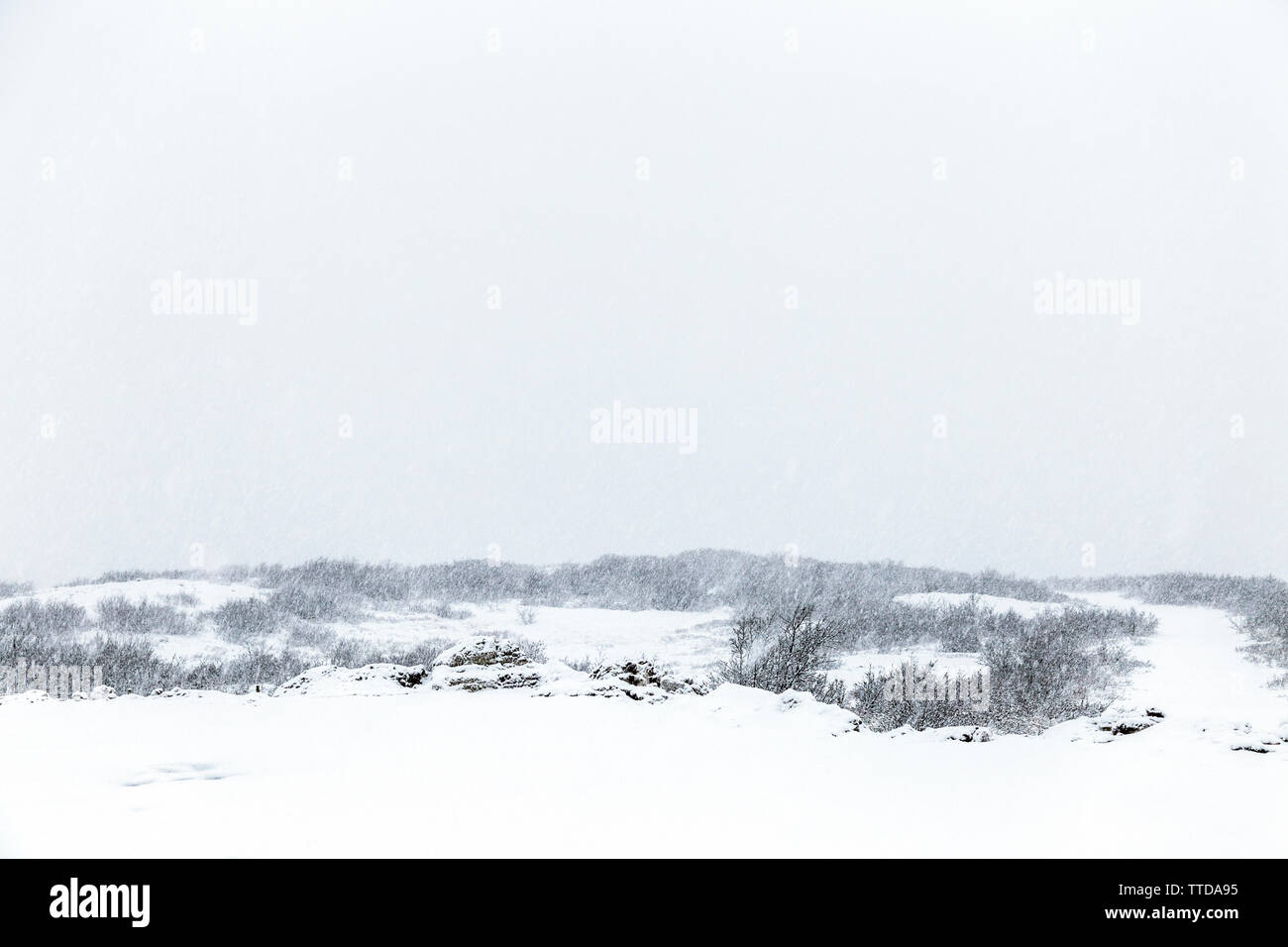 Heavy snow in Iceland Stock Photo