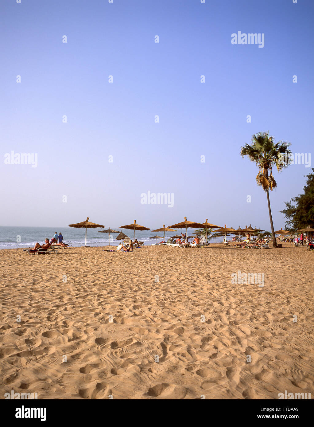 Beach view, Serrekunda Beach (Senegambia Beach Hotel), Serrekunda, Republic of The Gambia Stock Photo