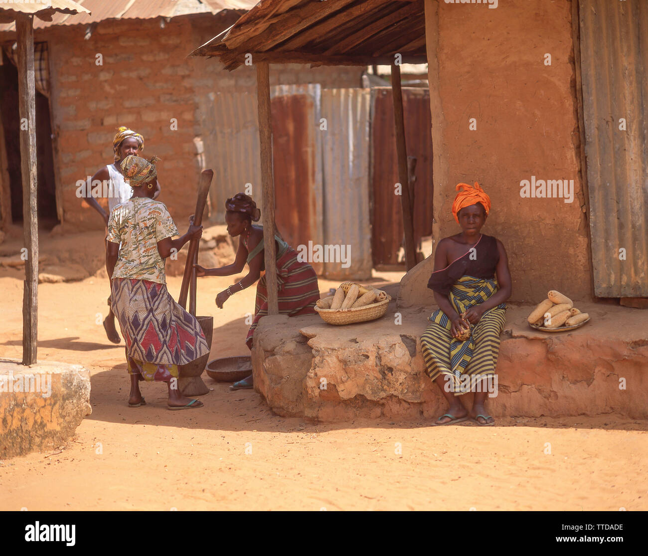 African village compound, Juffure, North Bank, Republic of The Gambia Stock Photo
