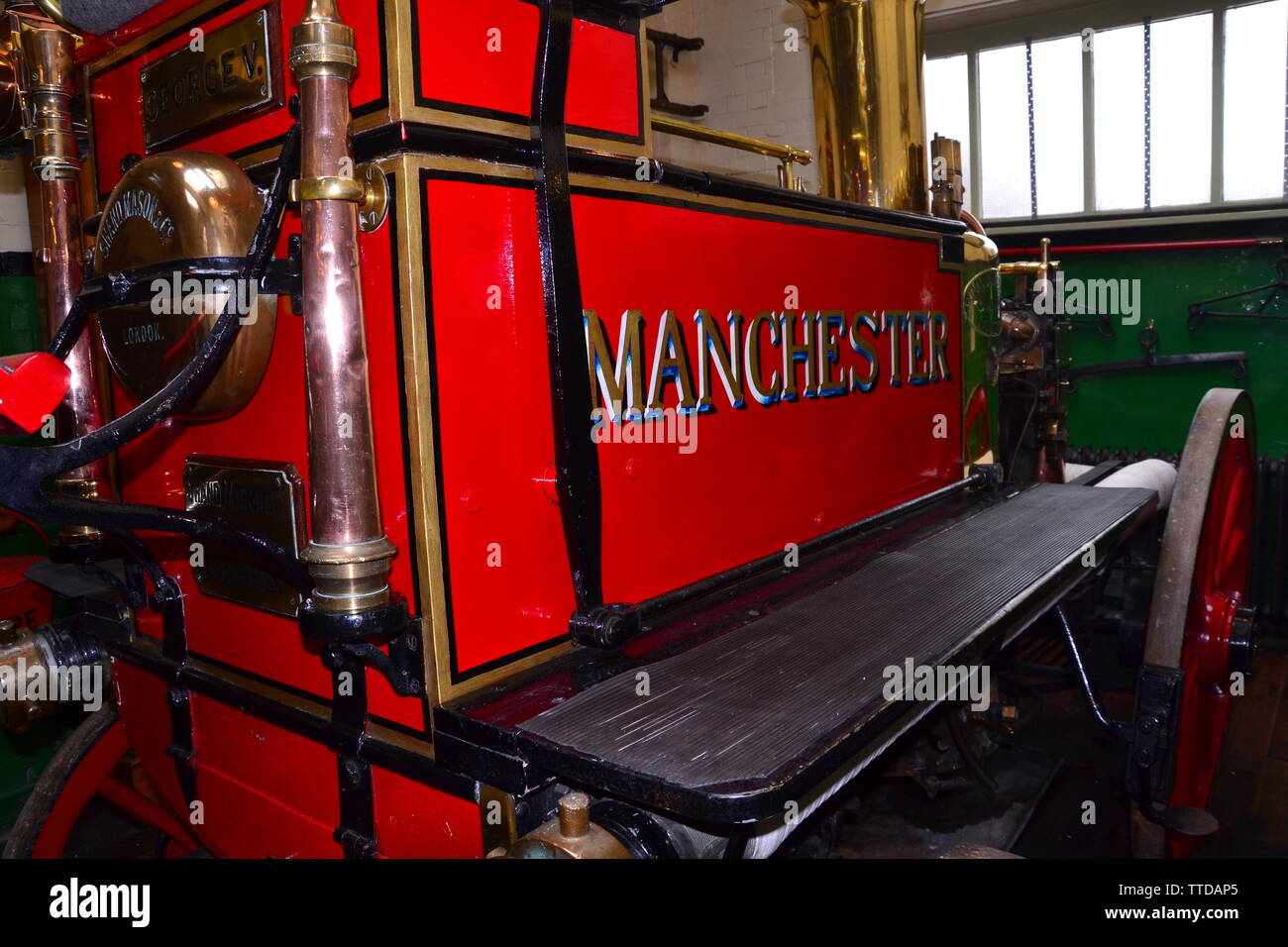 1910 Shand Mason Steam Fire Engine 'George V'. The Greater Manchester Fire  Service Museum, in Rochdale, uk, is planning to start construction work at  its new location, the adjacent former Maclure Road