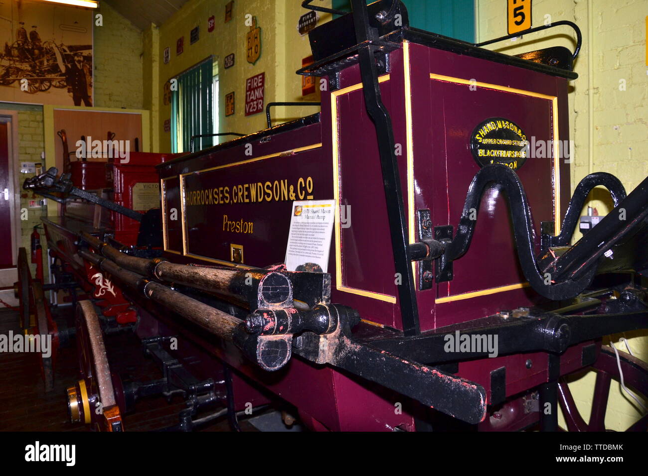 c1870 Shand Mason Manual Pump. The Greater Manchester Fire Service