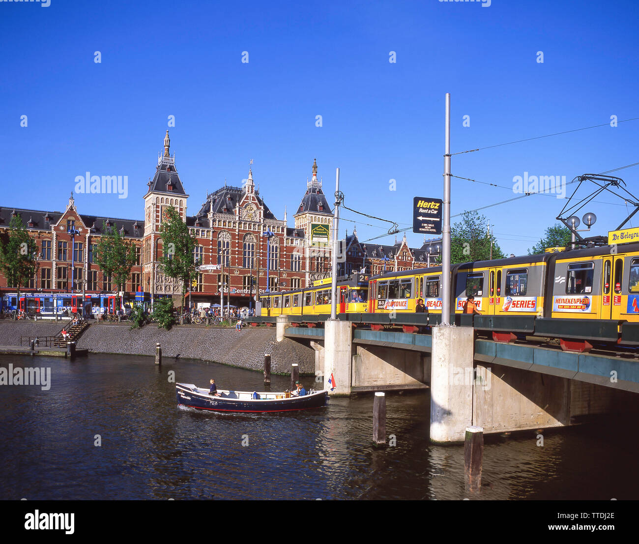 Amsterdam Central Station, Stationsplein, Amsterdam, Noord-Holland, Kingdom of the Netherlands Stock Photo