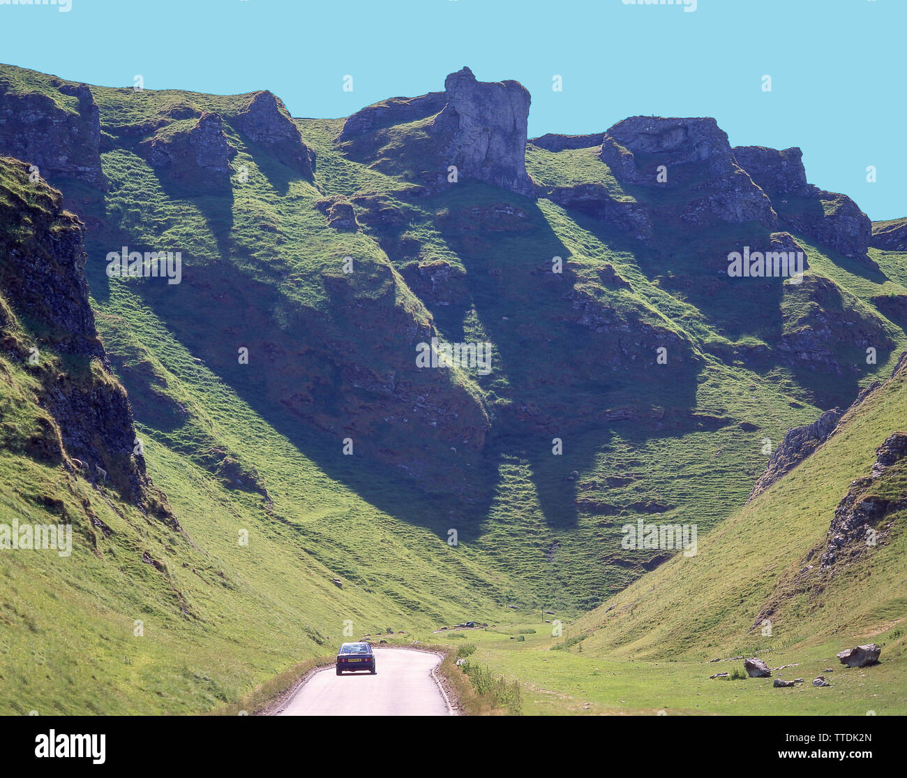 Winnats Pass, Peak District of Derbyshire, Derbyshire, England, United Kingdom Stock Photo