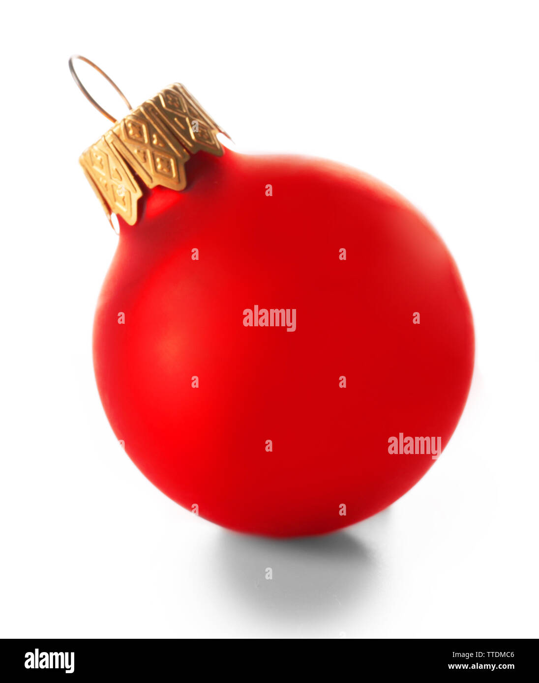 Red Christmas ball isolated on white background Stock Photo - Alamy