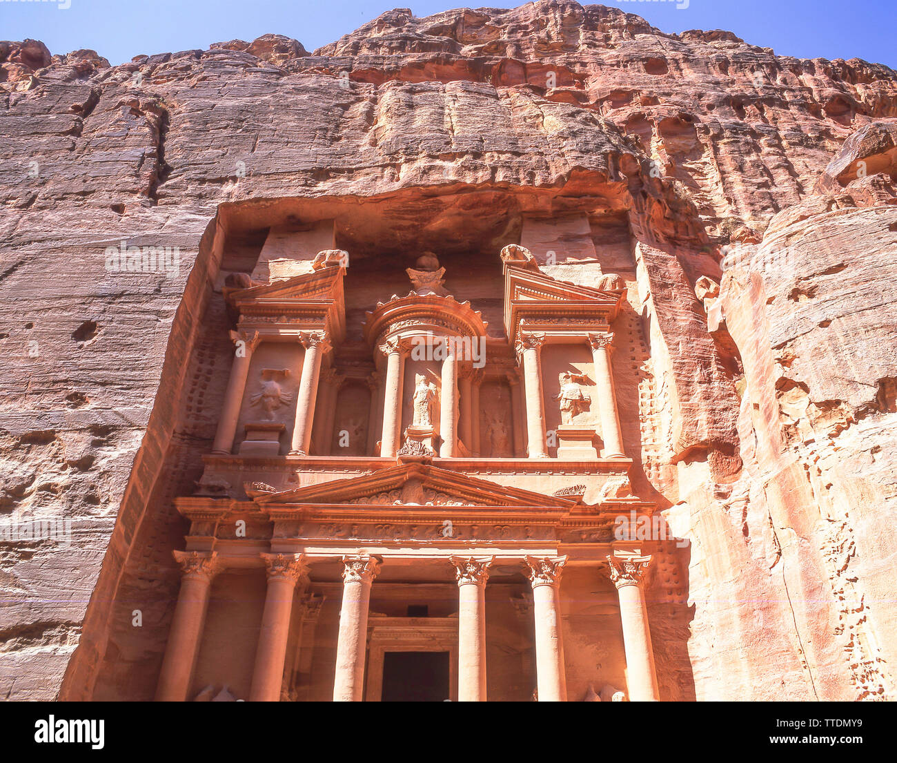 The Treasury (Al Khazneh), Ancient City of Petra, Maan, Kingdom of Jordan Stock Photo