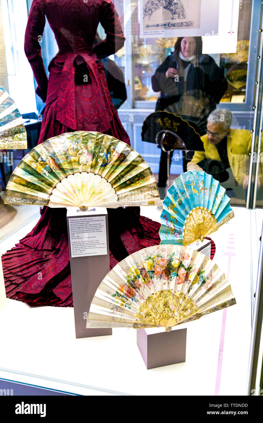 Display at the Fan Museum, Greenwich, London, UK Stock Photo
