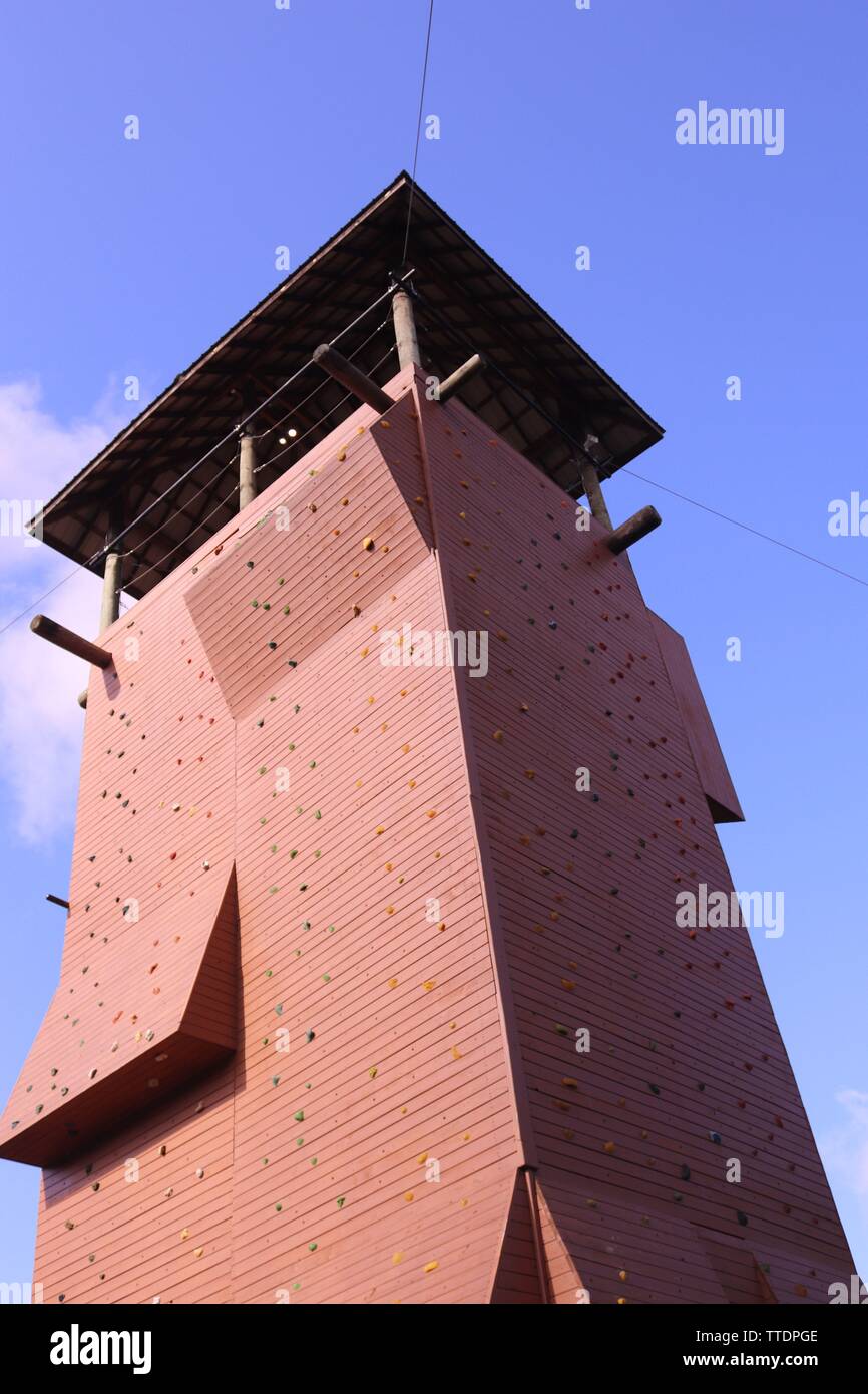 The new climbing tower at Camp Raven Knob Boy Scout Camp, NC Stock Photo