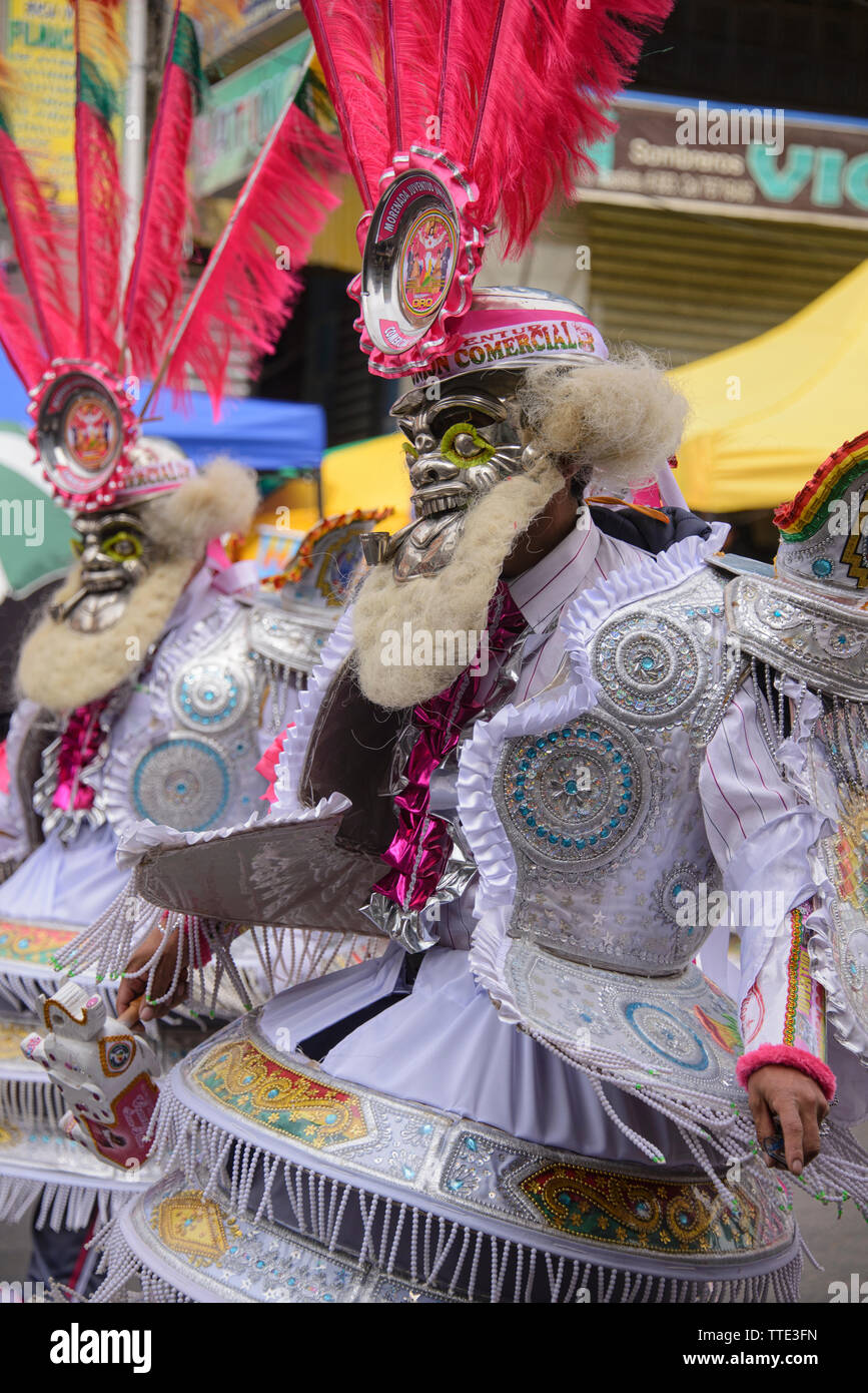Masked dancer at the Gran Poder Festival, La Paz, Bolivia Stock Photo