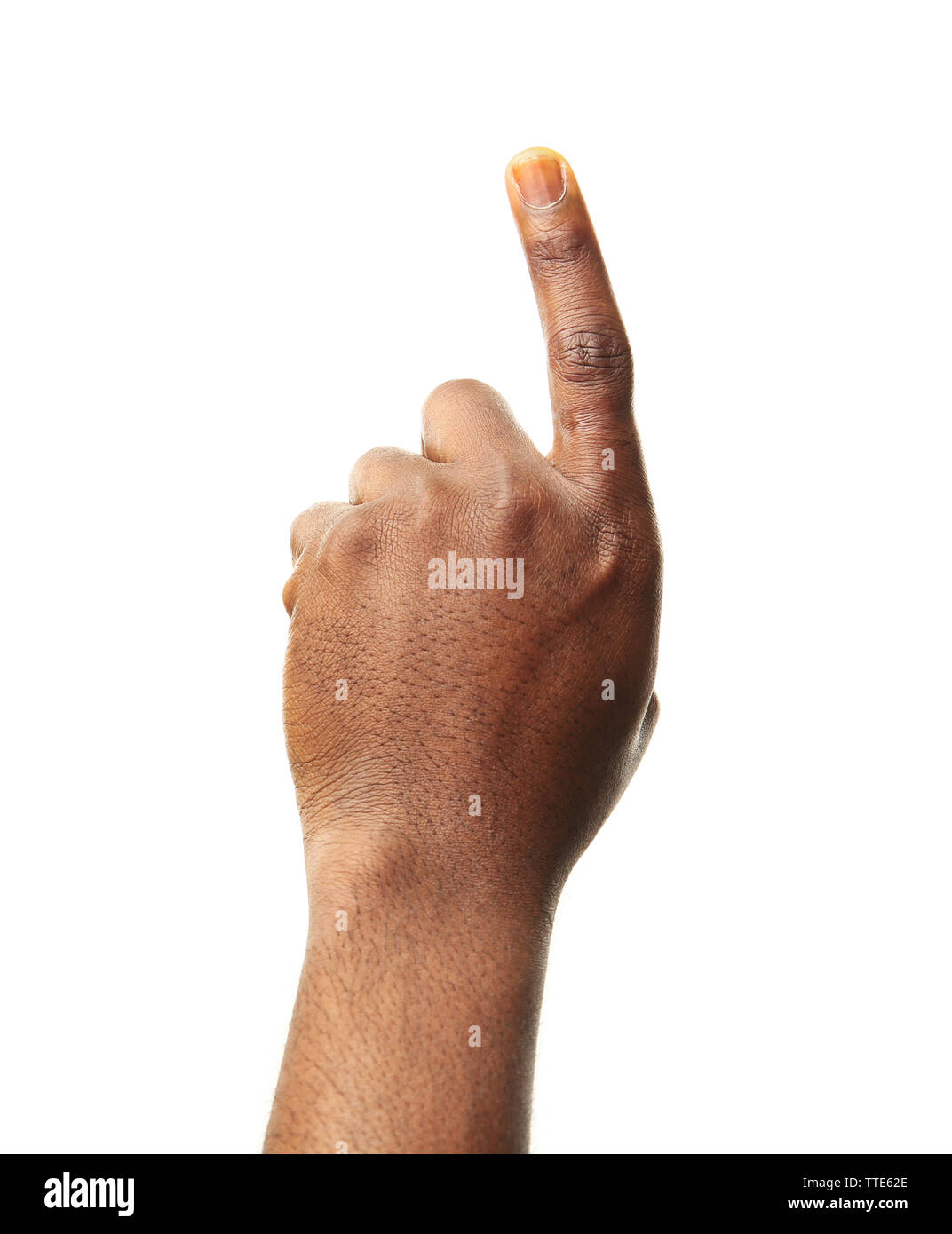 Male hand isolated on white Stock Photo - Alamy