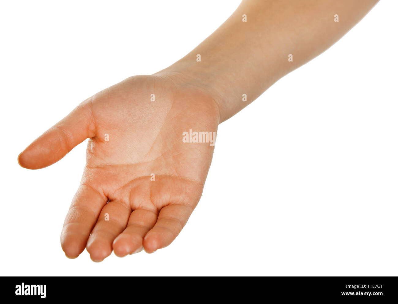 Woman hand isolated on white background Stock Photo - Alamy