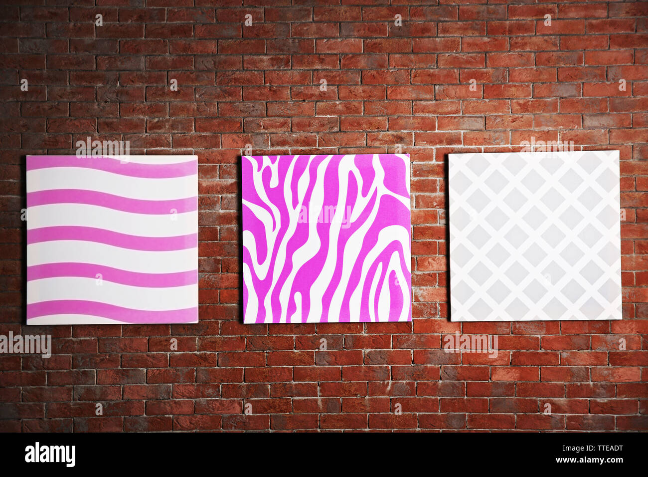 Abstract pictures on a brick wall background Stock Photo - Alamy