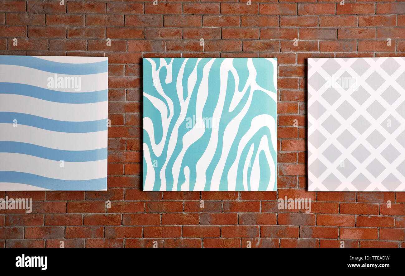 Abstract pictures on a brick wall background Stock Photo - Alamy