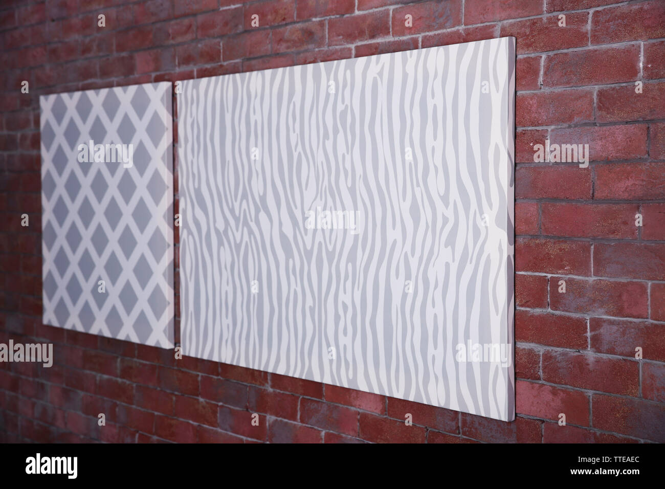 Abstract pictures on a brick wall background Stock Photo - Alamy