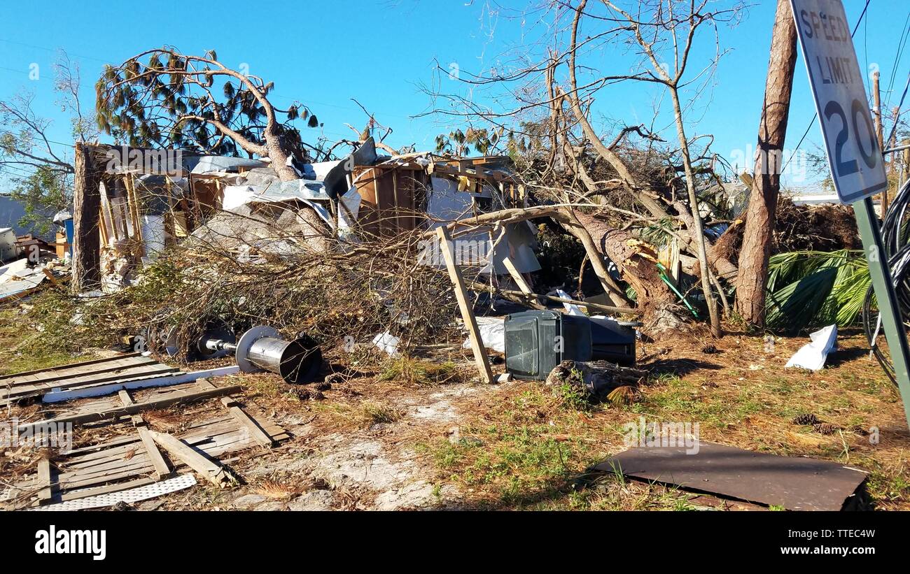 Hurricane Michael 2018 destruction to Panama City, FL. Stock Photo