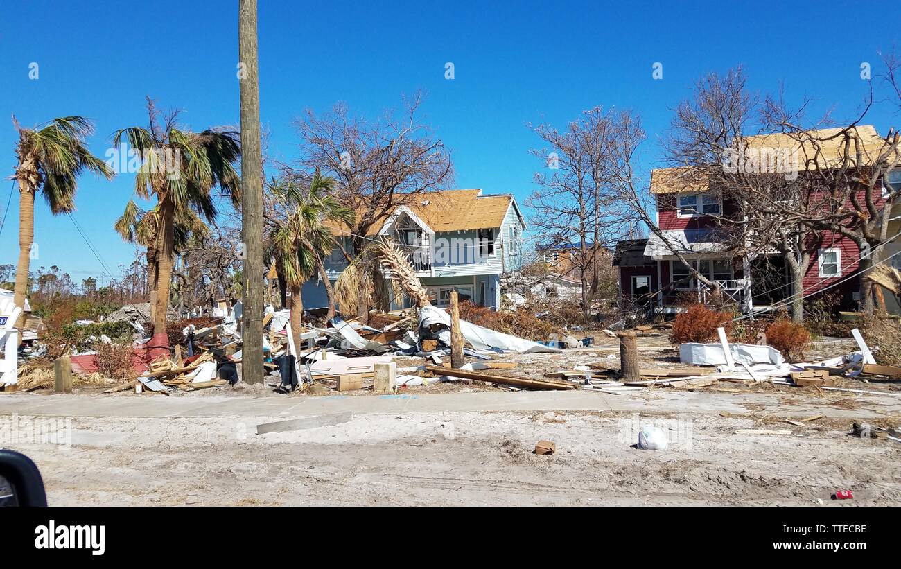 Hurricane Michael 2018 destruction to Panama City, FL. Stock Photo