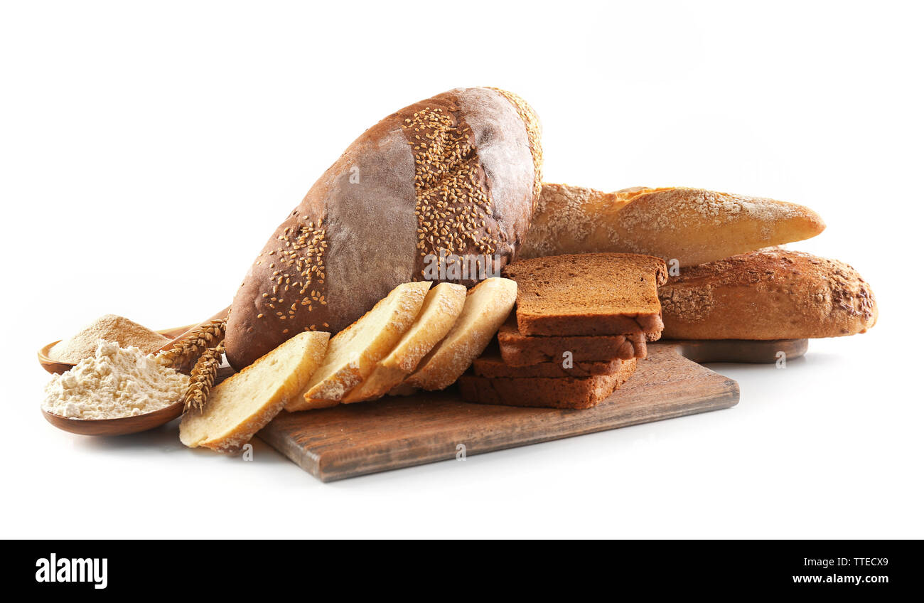 Bread and ears isolated on white Stock Photo - Alamy